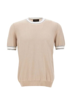 Gran Sasso short-sleeved ribbed-trim top - Neutrals