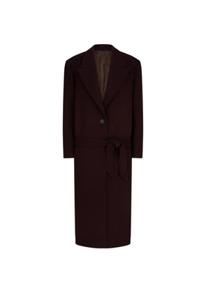 The Attico belted twill-wool coat - Red