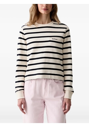 Barbour Aylesby striped-pattern chest-pocket sweatshirt - White