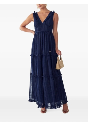 ST MRLO ruffled tiered maxi dress - Blue