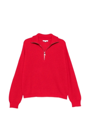 Malo ribbed-knit half-zip sweater - Red