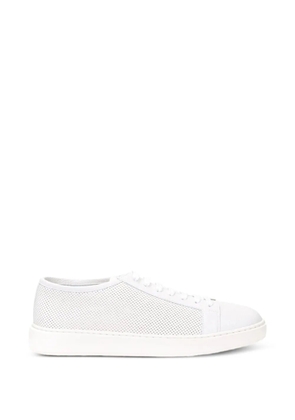 Santoni perforated leather sneakers - White