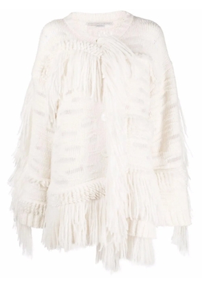 Stella McCartney oversized fringed jumper - White