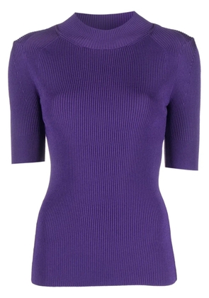 Stella McCartney high-neck ribbed top - Purple