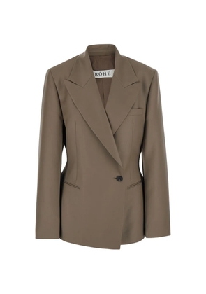 Róhe peak-lapel single-breasted blazer - Brown
