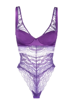 Versace lace-detail bodysuit - Purple