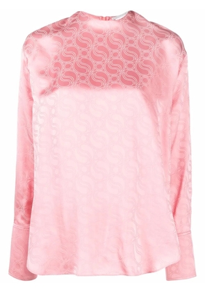 Stella McCartney geometric-pattern long-sleeved blouse - Pink