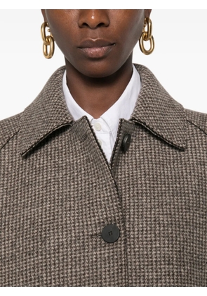 Harris Wharf London houndstooth-pattern single-breasted coat - Brown