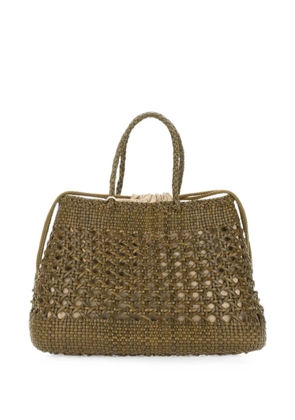 DRAGON DIFFUSION Santa Cano woven-leather tote bag - Green