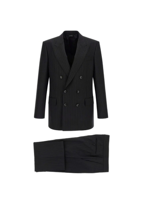 TOM FORD pinstriped double-breasted suit - Black