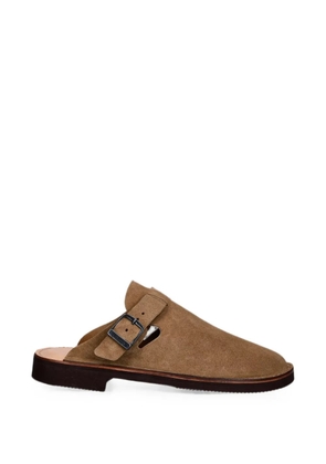 Fracap buckle-fastening suede mules - Brown