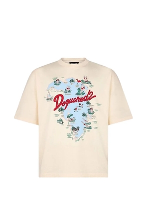 DSQUARED2 Aloha-print loose-fit T-shirt - White