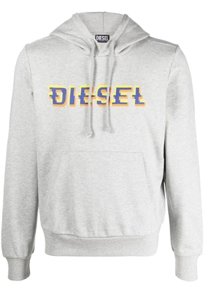 Diesel logo-print drawstring hoodie - Grey