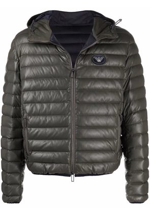 Emporio Armani padded down hooded jacket - Green