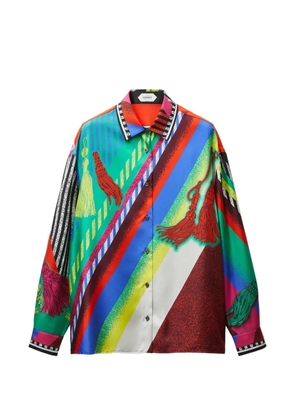 Versace printed silk twill shirt - Red
