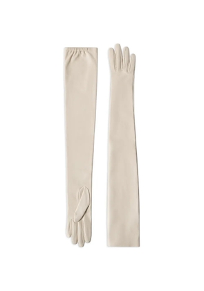 Brunello Cucinelli nappa leather long gloves - White