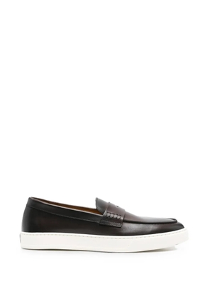 Doucal's penny-slot leather loafers - Brown