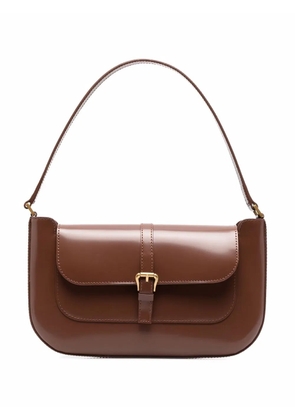 BY FAR flap detail shoulder bag - Brown