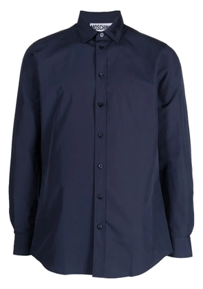 Moschino logo-embroidered cotton shirt - Blue