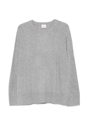 Closed side-slit crew-neck sweater - Grey