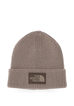 The North Face logo-patch beanie hat - Neutrals