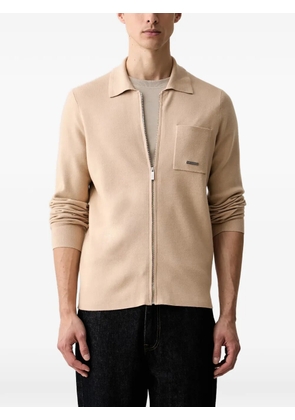 Karl Lagerfeld zip-up pocket-detail sweater - Neutrals