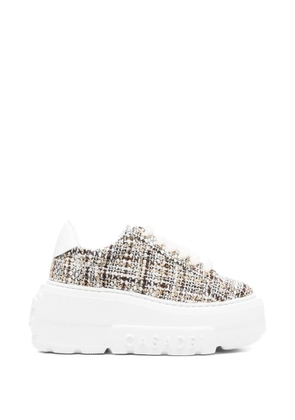 Casadei tweed platform sneakers - Neutrals