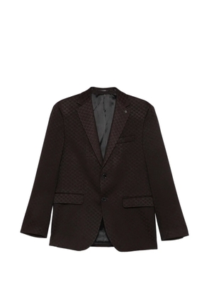 Karl Lagerfeld monogram-pattern notched-lapel blazer - Brown