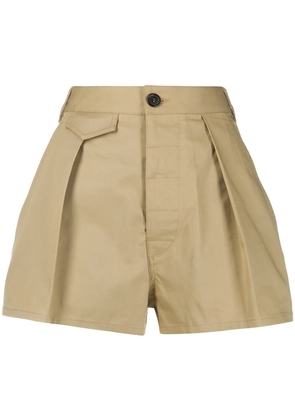 DSQUARED2 front pleat high-waisted shorts - Neutrals