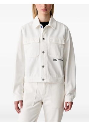 Karl Lagerfeld Jeans logo-print denim jacket - White