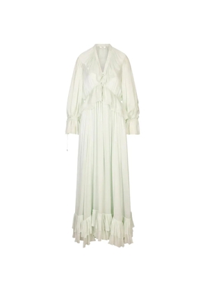Chloé ruffled silk-charmeuse maxi dress - Grey