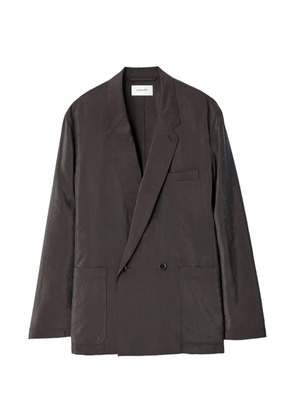 LEMAIRE light double-breasted jacket in dry silk - Brown