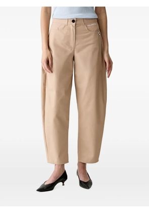 Karl Lagerfeld logo-print tapered trousers - Neutrals