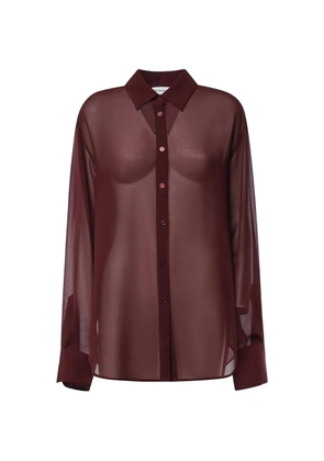 The Frankie Shop Peri Georgette sheer button-up shirt - Red