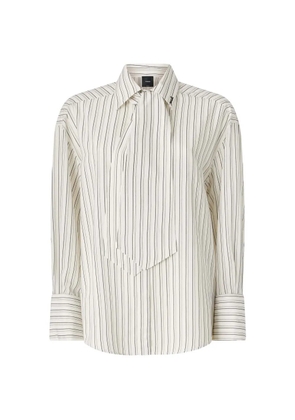 PINKO striped shirt with tie - White