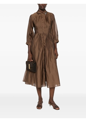 'S Max Mara crystal-embellished pleated midi dress - Brown