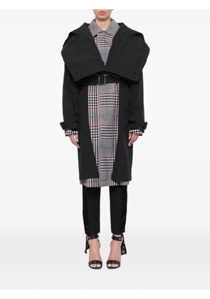 Juun.J belted oversized-collar coat - Black