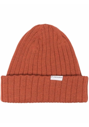 Woolrich ribbed-knit wool beanie - Orange