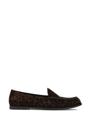 Aquazzura leopard-print loafers - Brown