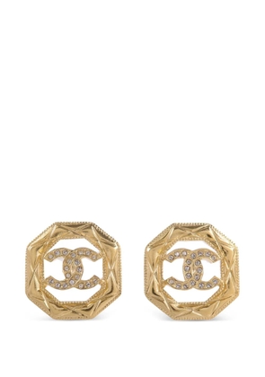 CHANEL Pre-Owned CC octagonal earrings - Gold