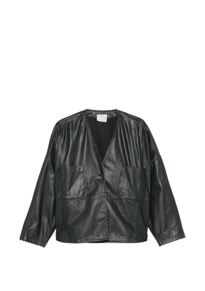 Forte Forte bead-embellished leather jacket - Blue