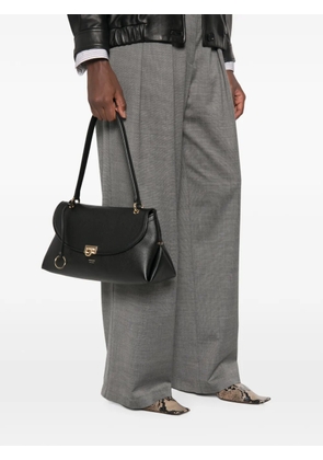 Ferragamo Gancini pebbled leather tote bag - Black
