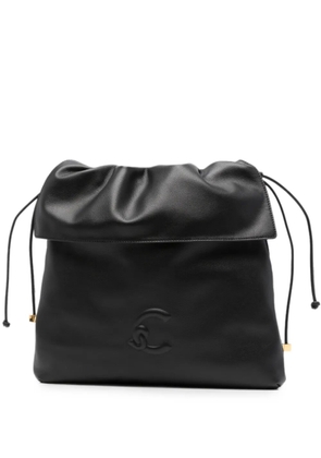 Coccinelle logo-plaque drawstring shoulder bag - Black