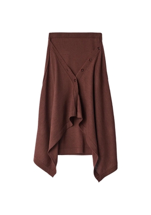 LEMAIRE buttoned skirt in merino wool blend - Brown