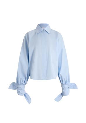 Patou bow-detail long-sleeve blouse - Blue