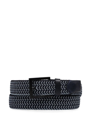 Karl Lagerfeld woven leather-trim belt - Blue