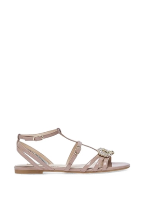 LIU JO crystal-embellished patent leather sandals - Neutrals