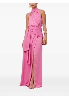 SÁVEL sleeveless halterneck maxi dress - Pink