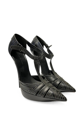 Balenciaga Pre-Owned T-strap contrast-stitch pumps - Black