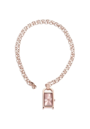 Invicta rectangular-frame 17.5mm necklace watch - Pink
